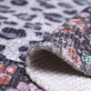 Leopard Print Chenille Rug with Floral Border