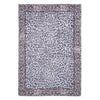 Leopard Print Chenille Rug with Floral Border